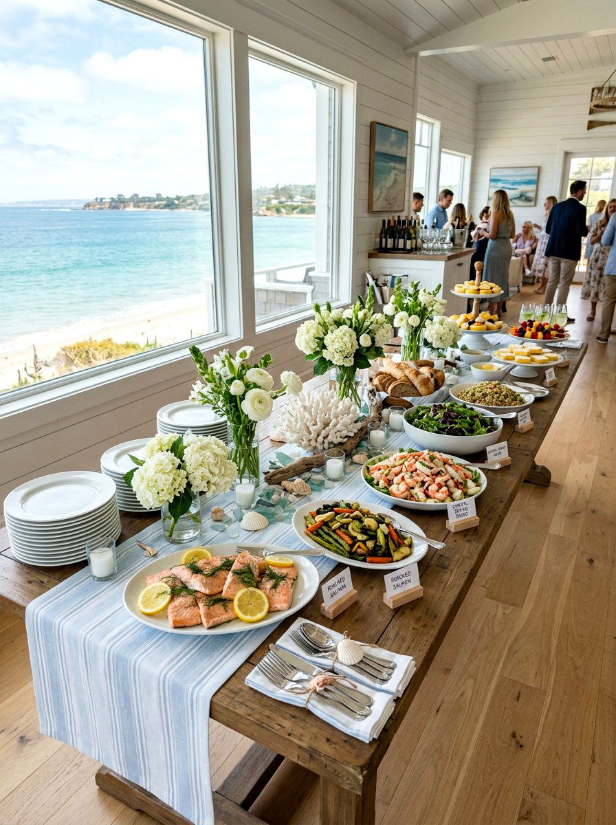 Coastal Spring Buffet - 25 Spring Buffet Decor Ideas