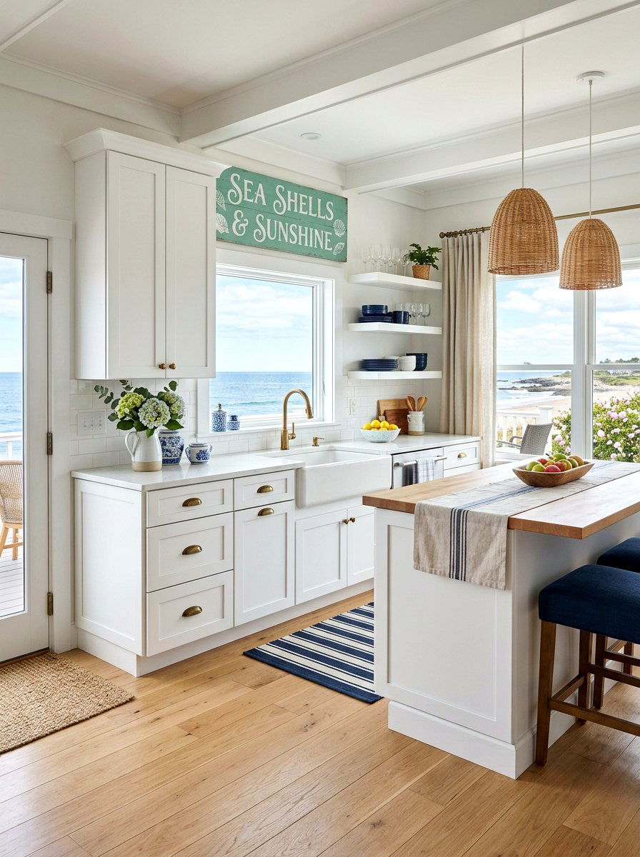 Coastal Spring Kitchen - 25 Spring Kitchen Sign Ideas