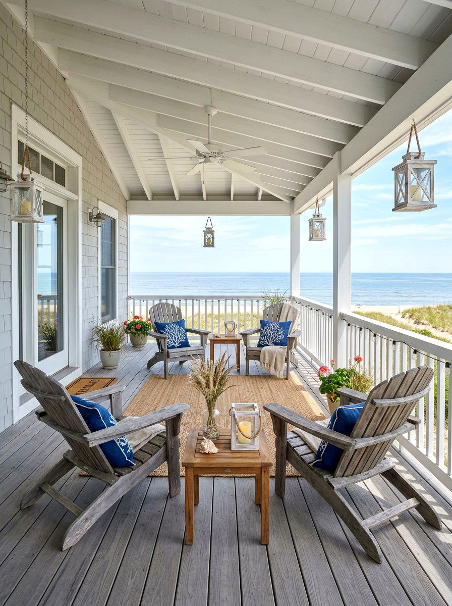 Coastal Style Porch - 25 Spring Porch Sitting Area Ideas