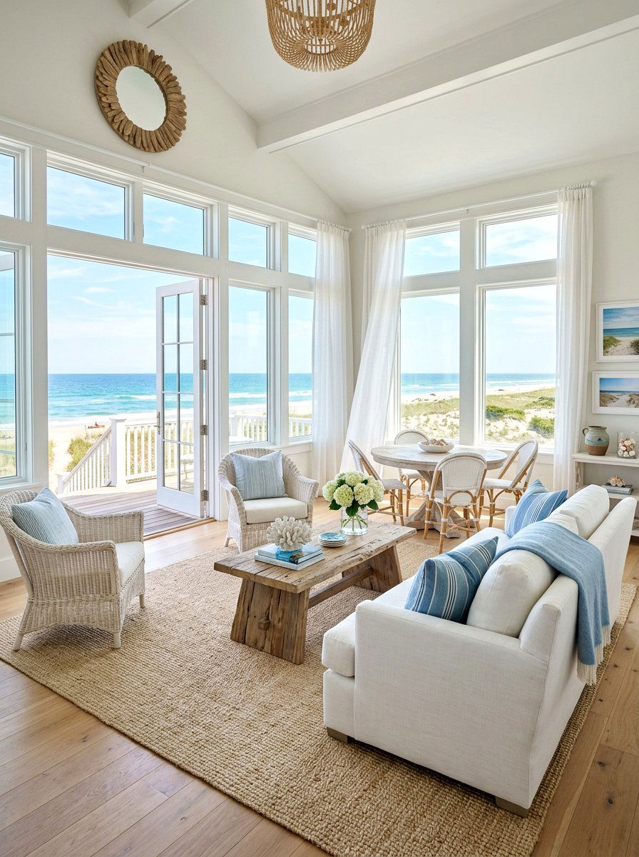 Coastal Sunroom - 25 Spring Sunroom Spring Decor Ideas