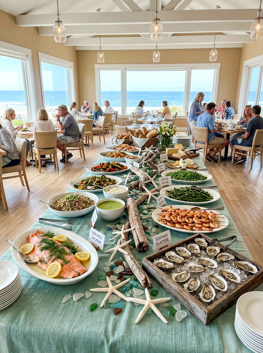 Coastal spring style - 25 Spring Buffet Table Decor Ideas
