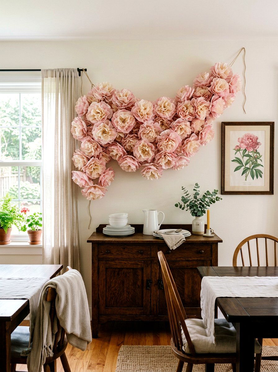 Coffee Filter Flower Garland - 25 Spring DIY Garland Ideas