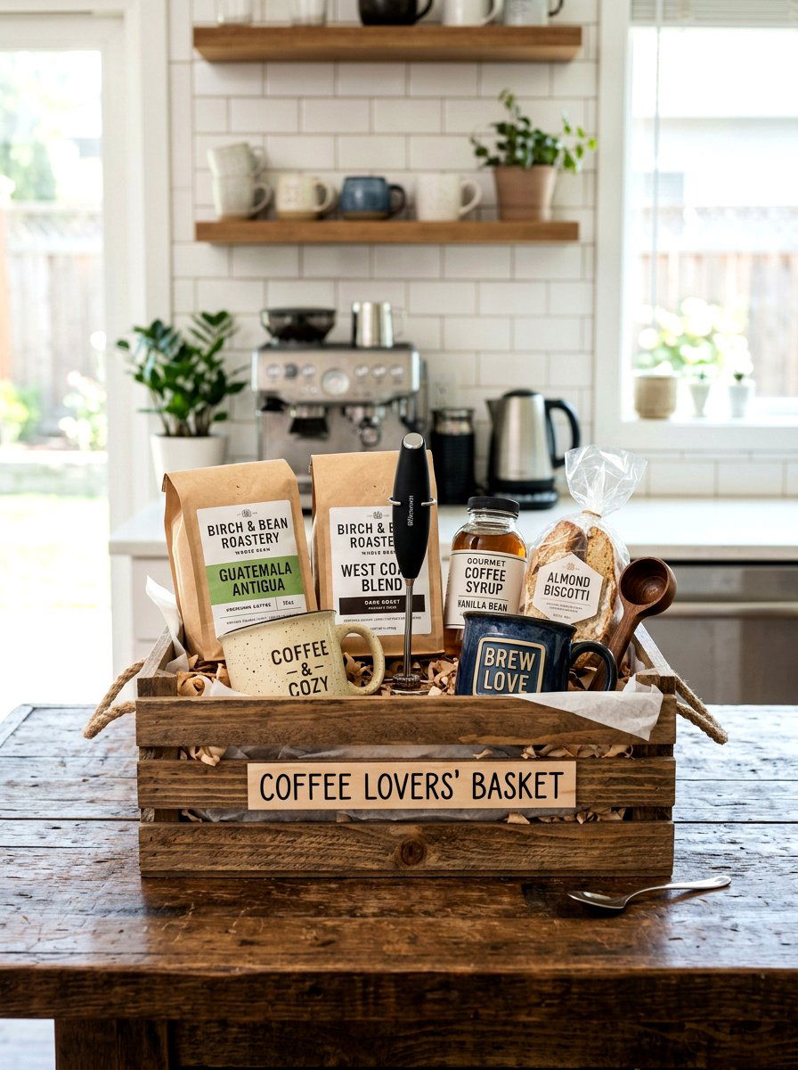 Coffee Lovers Basket - 25 Spring Basket Filler Ideas