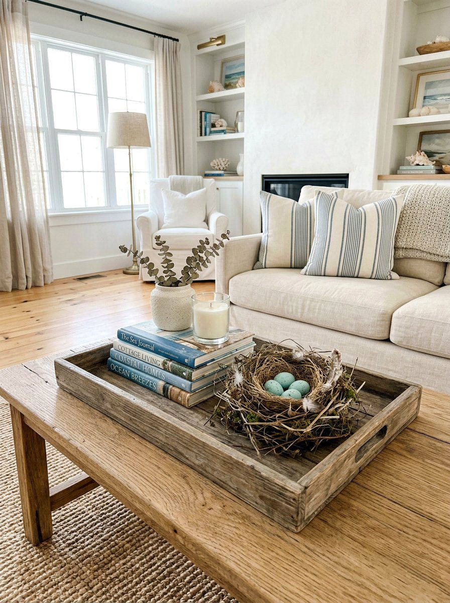 Coffee Table Vignette Styling - 25 Spring Bird Nest Decor Ideas