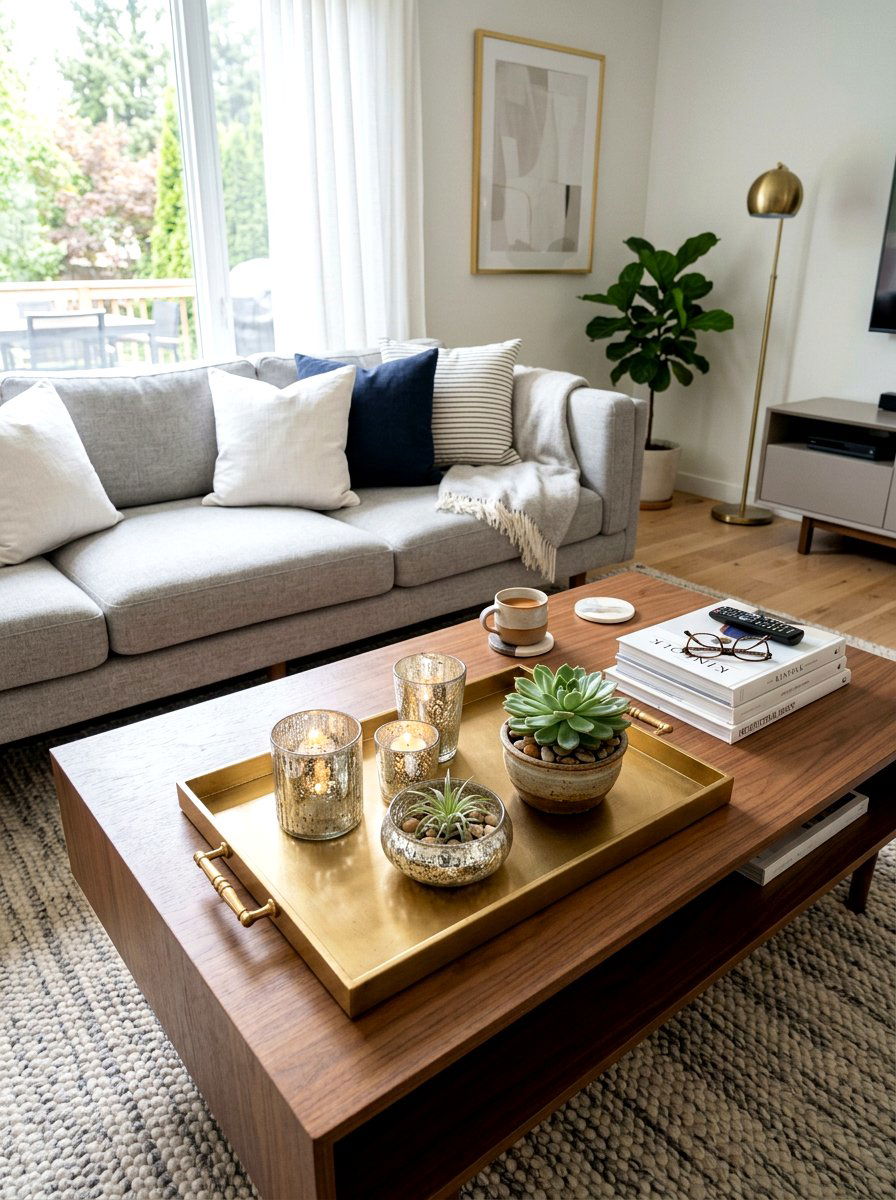 Coffee table tray mercury glass styling - 25 Spring Mercury Glass Decor Ideas