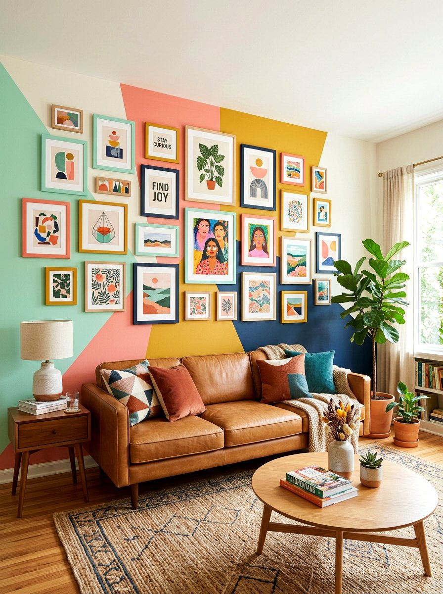 Color Block Picture Frame - 25 Spring Paint Craft Ideas