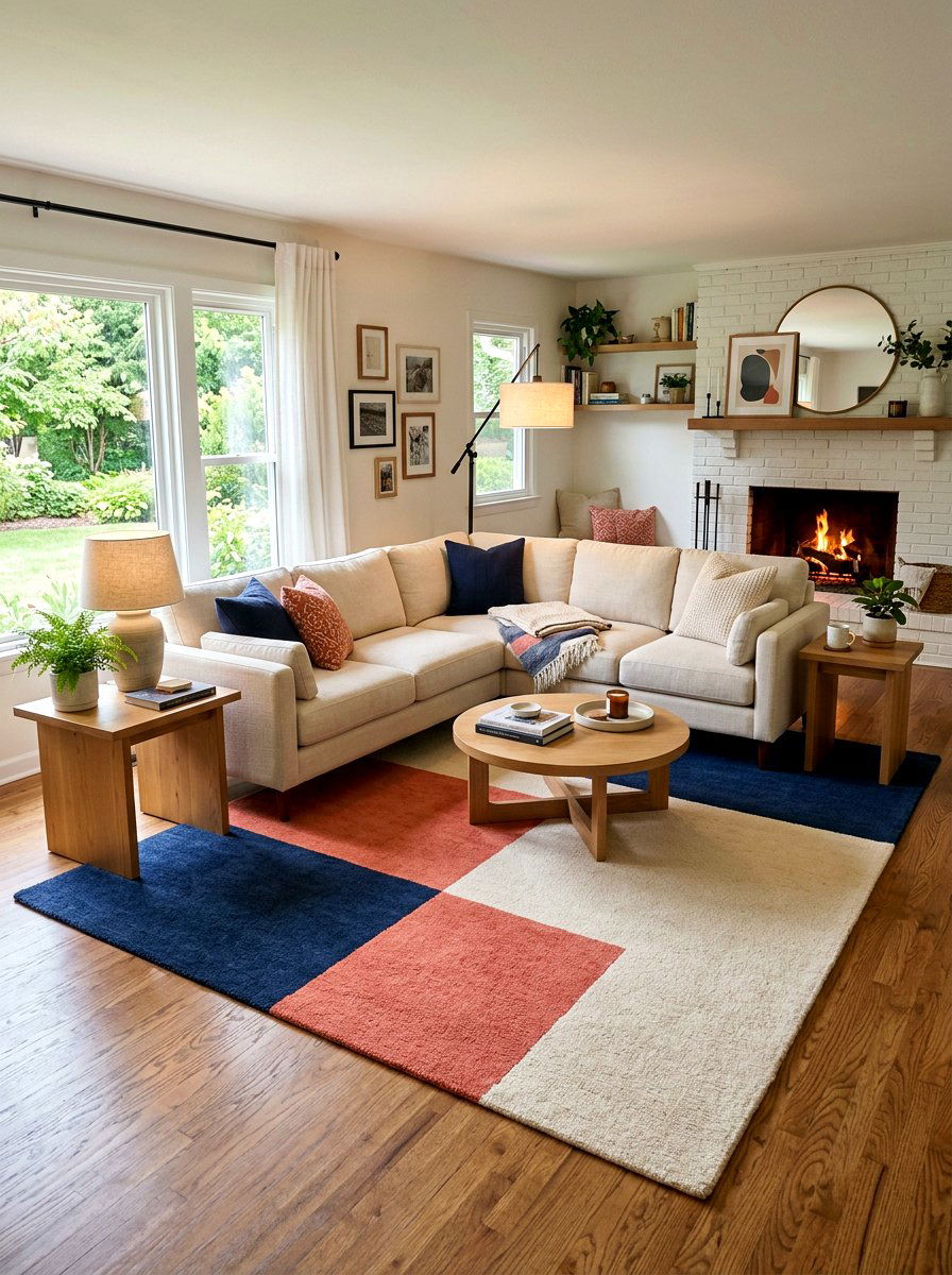 Color block area rug - 25 Spring Color Block Decor Ideas