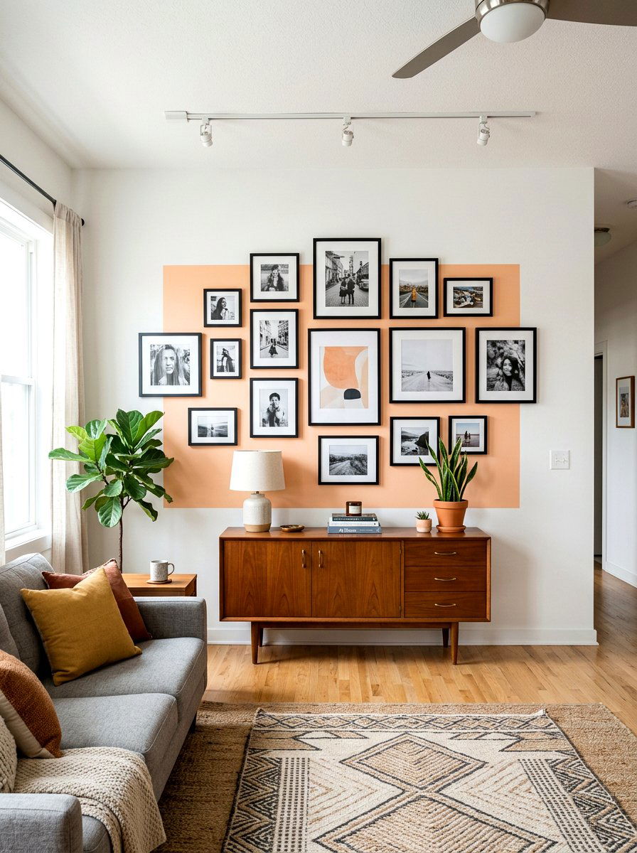 Color block gallery wall - 25 Spring Color Block Decor Ideas