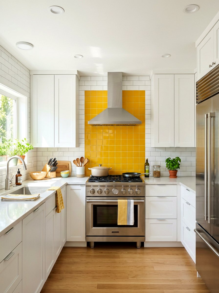 Color block kitchen backsplash - 25 Spring Color Block Decor Ideas