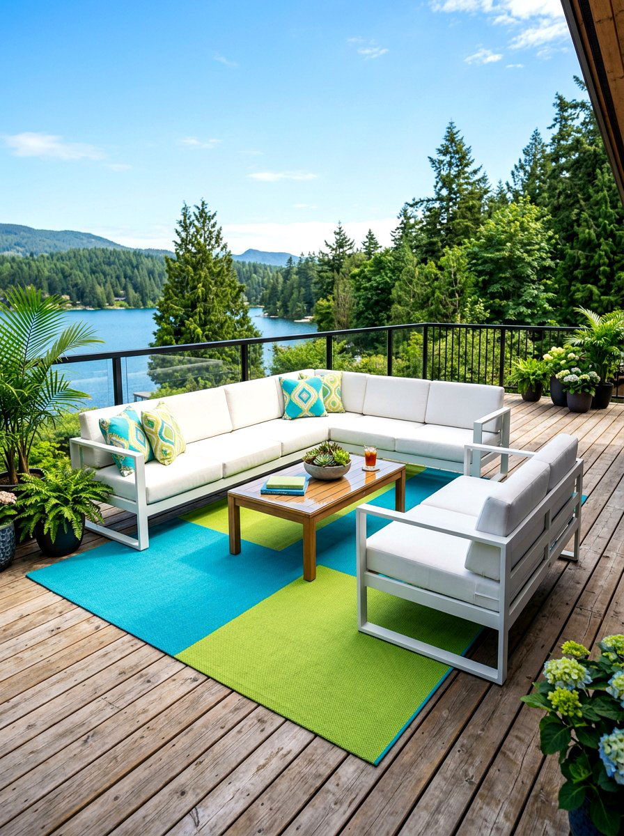 Color block outdoor rug - 25 Spring Color Block Decor Ideas