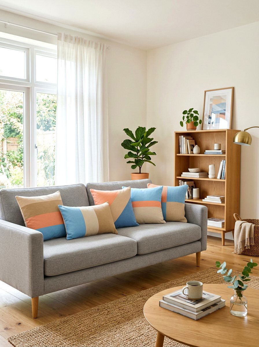 Color block throw pillows - 25 Spring Color Block Decor Ideas