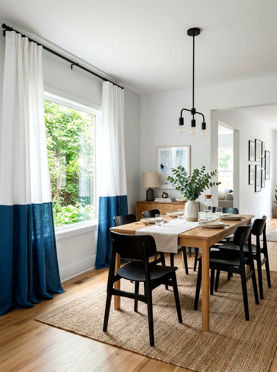 Color block window curtains - 25 Spring Color Block Decor Ideas