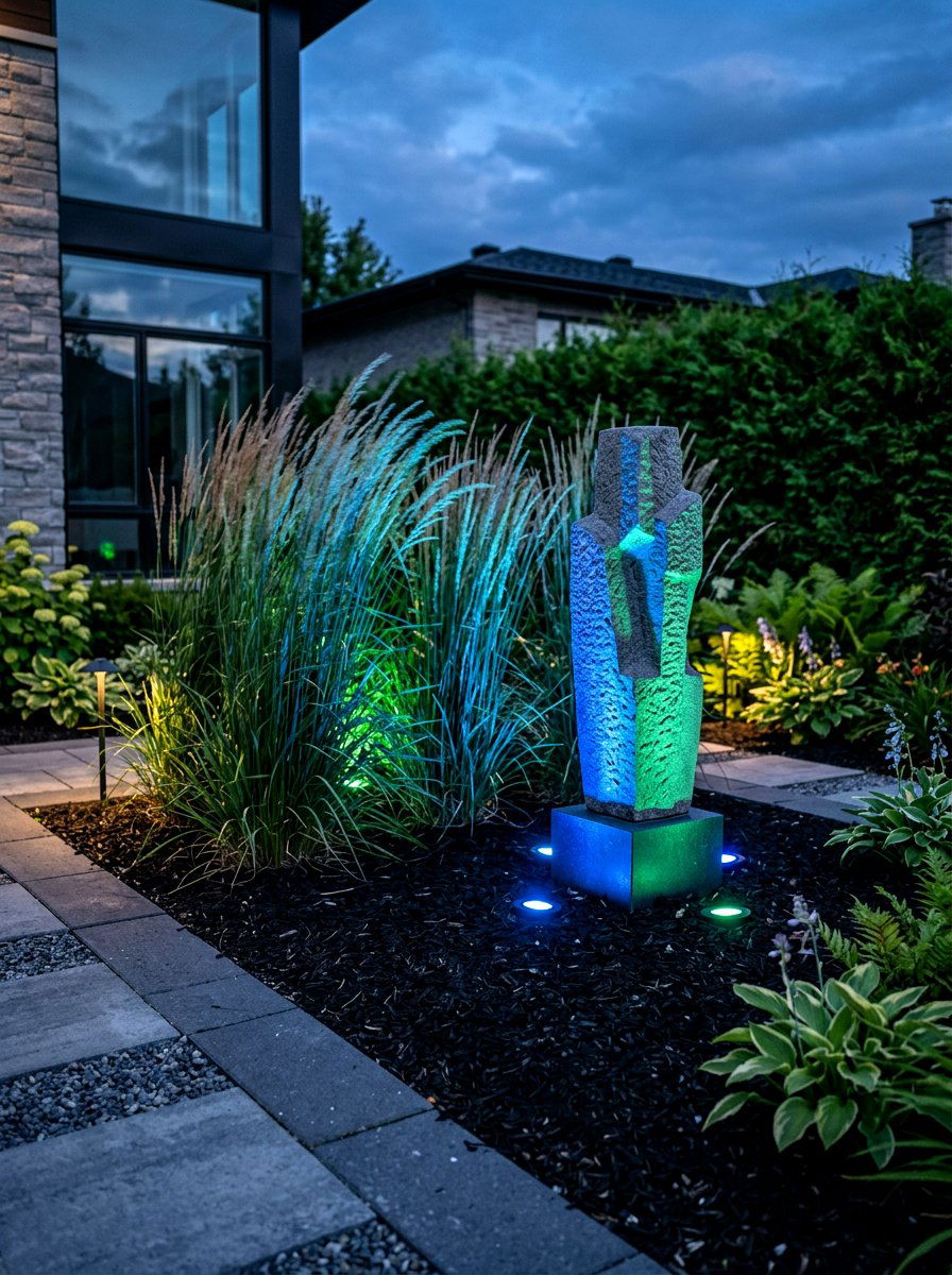 Colored LED Garden Accents - 25 Spring Outdoor Lighting Ideas