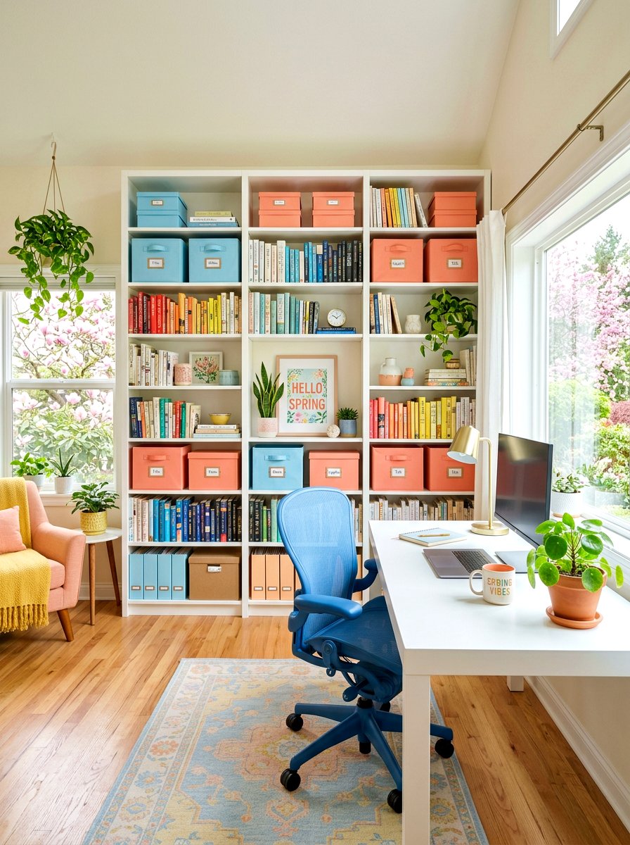 Colorful Boho Kitchen Shelf Setup - 25 Spring Open Kitchen Shelf Ideas