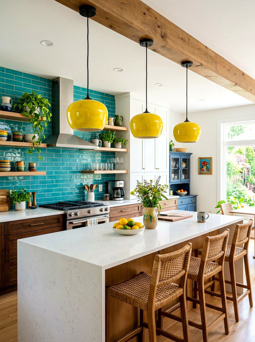 Colorful Ceramic Swag Pendant - 25 Spring Swag Light Ideas