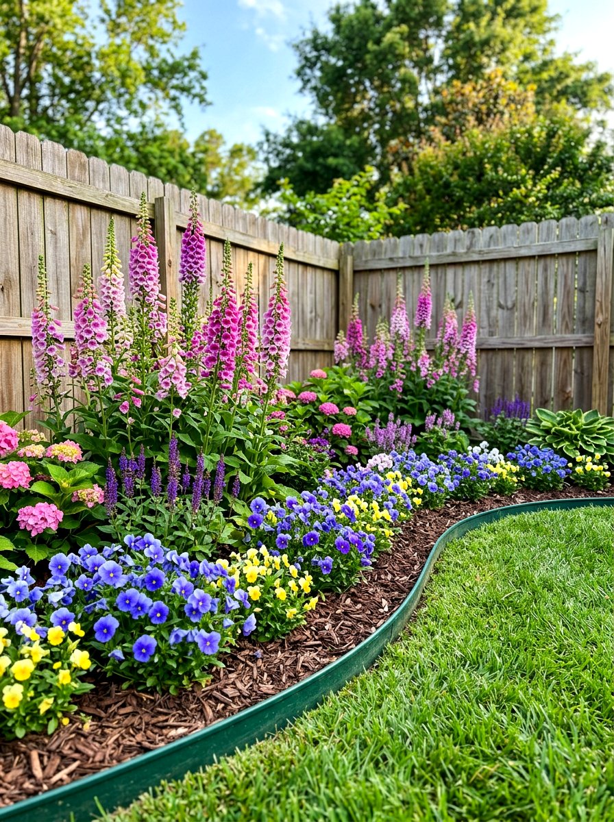 Colorful Flower Border - 25 Spring Backyard Corner Decor Ideas