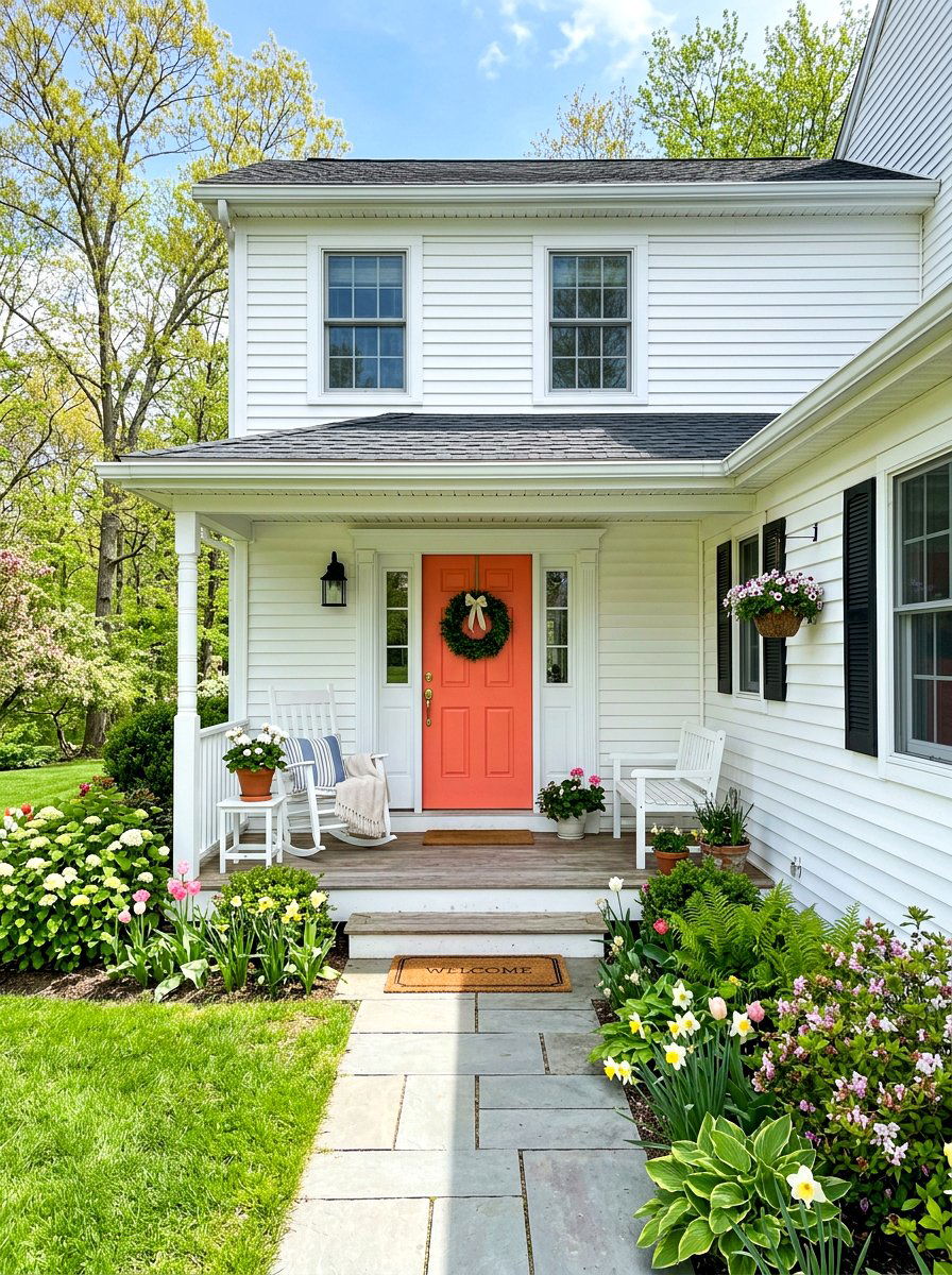 Colorful Front Door Paint - 25 Front Porch Spring Decor Ideas