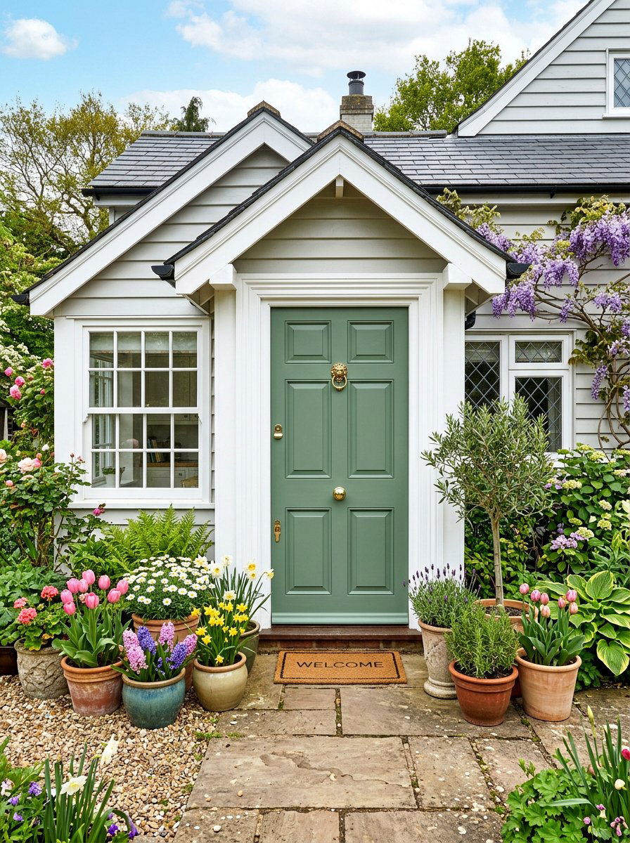 Colorful Front Door - 25 Front Yard Spring Decor Ideas