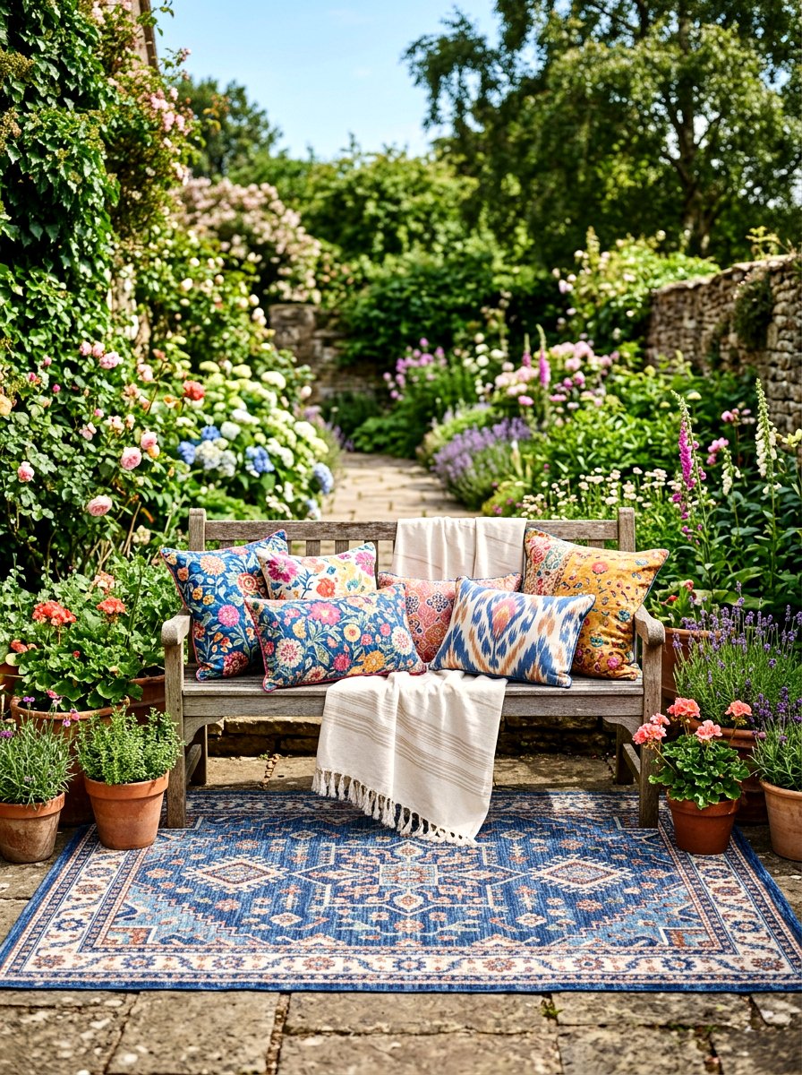 Colorful Garden Textiles - 25 Spring Garden Nook Decor Ideas