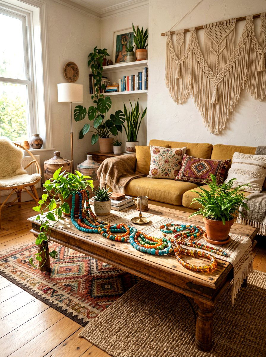 Colorful Glass Beads - 25 Spring Coffee Table Decor Ideas