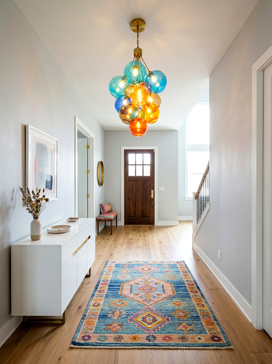 Colorful Glass Foyer Pendant - 25 Spring Foyer Chandelier Ideas