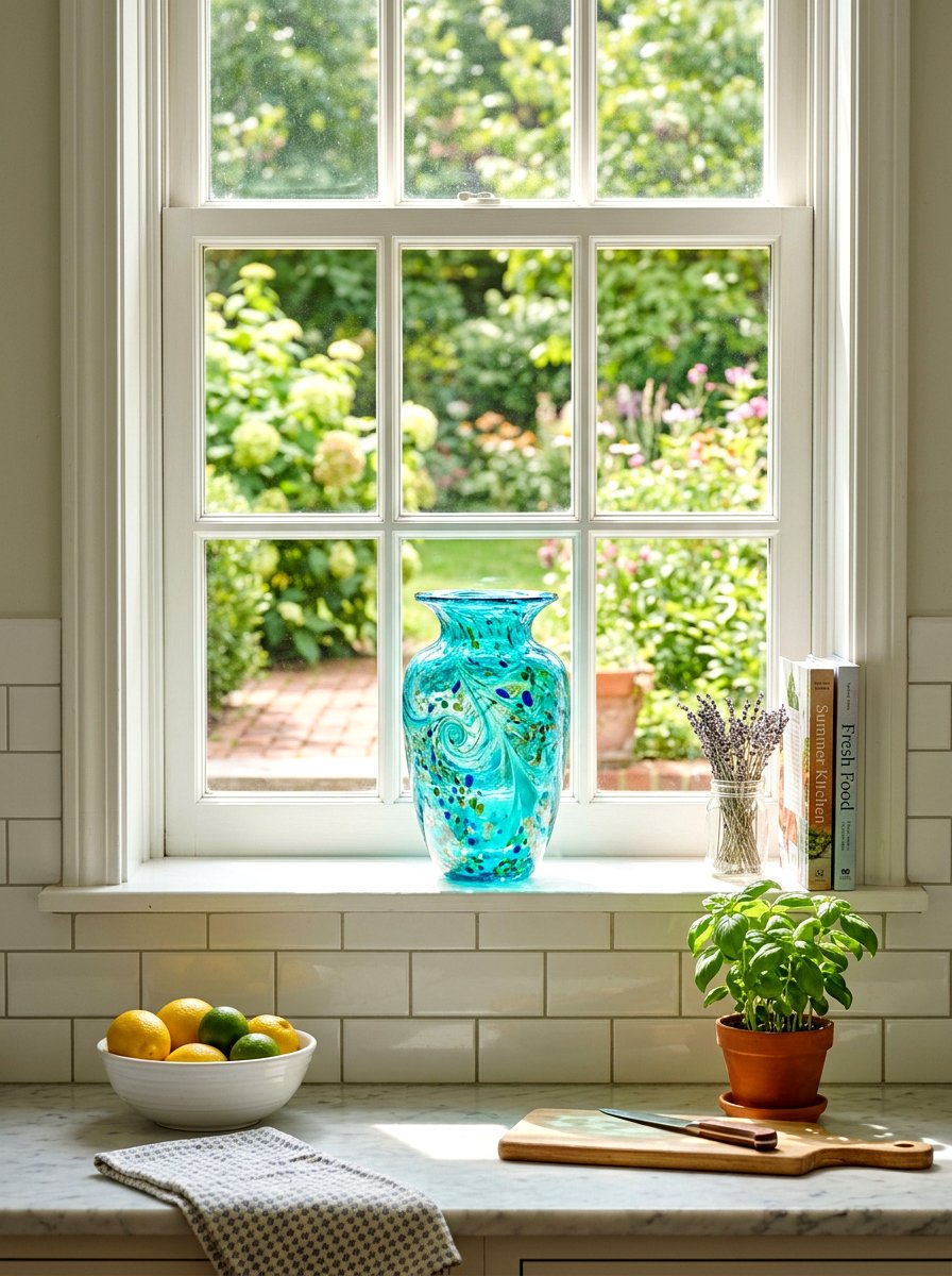 Colorful Glass Vase - 25 Spring Decorating Ideas on a Budget