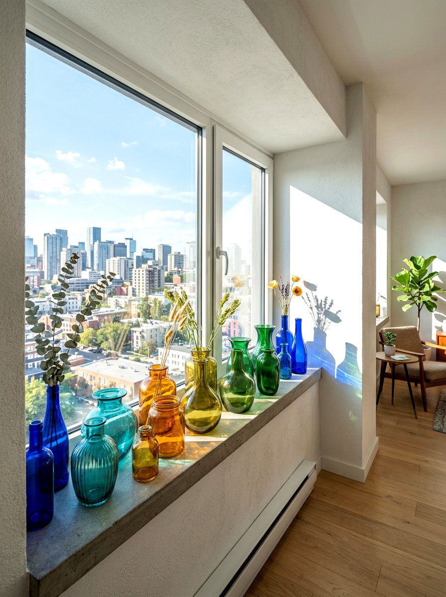 Colorful Glass Vases - 25 Spring Condo Decor Ideas