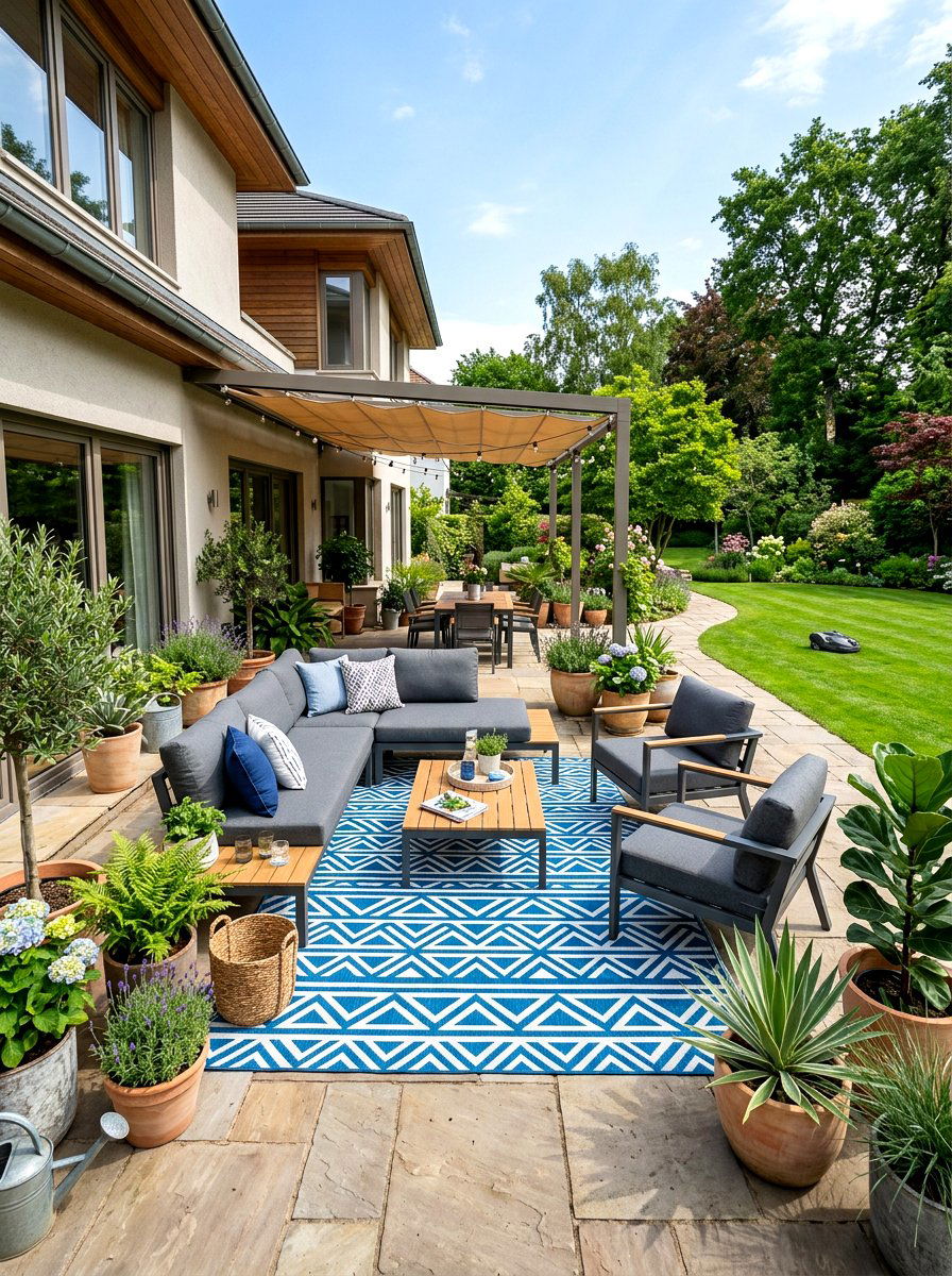 Colorful Outdoor Rug - 25 Spring Outdoor Decor Ideas