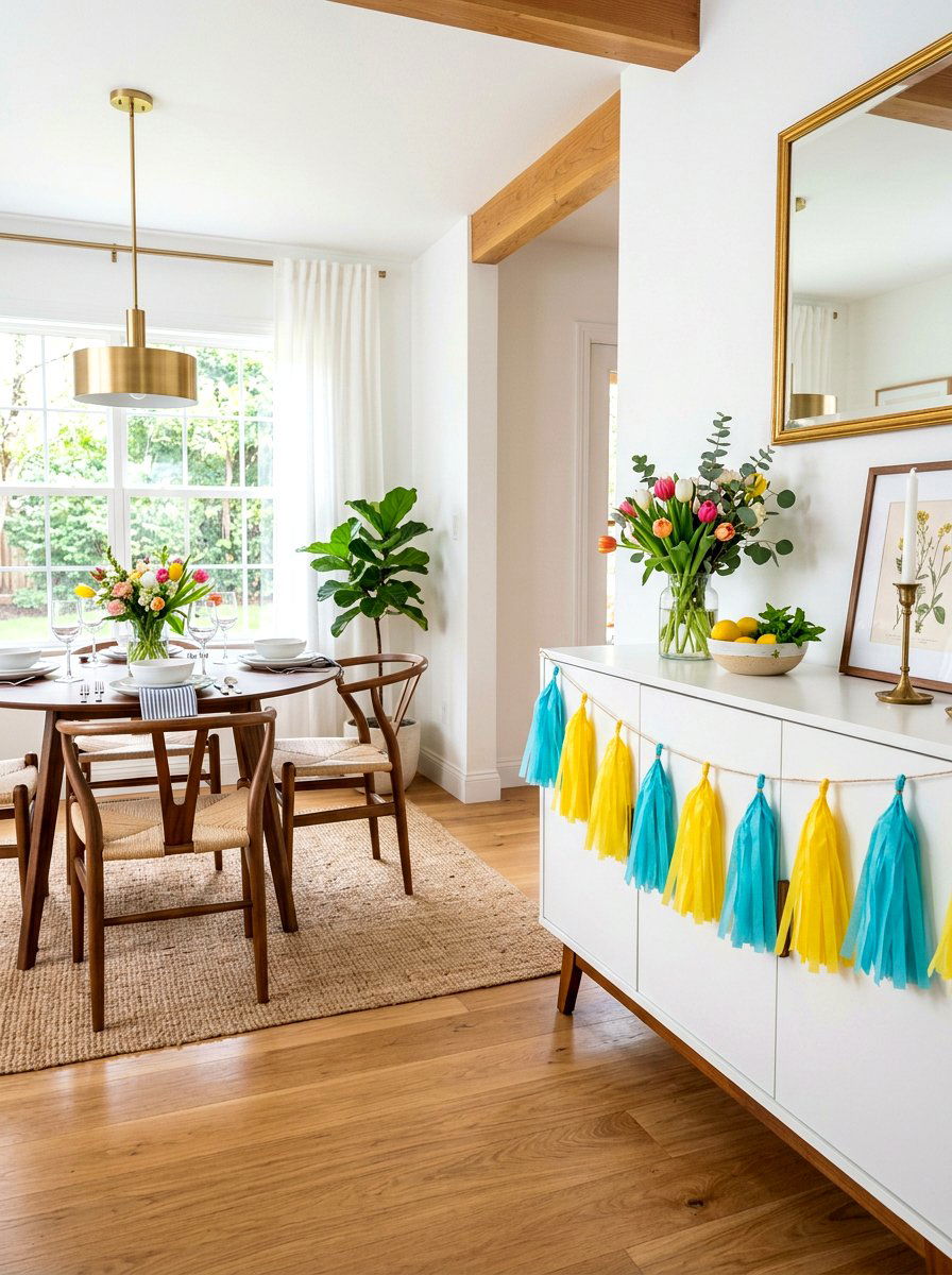 Colorful Paper Tassel Banner - 25 Spring Tissue Paper Decor Ideas