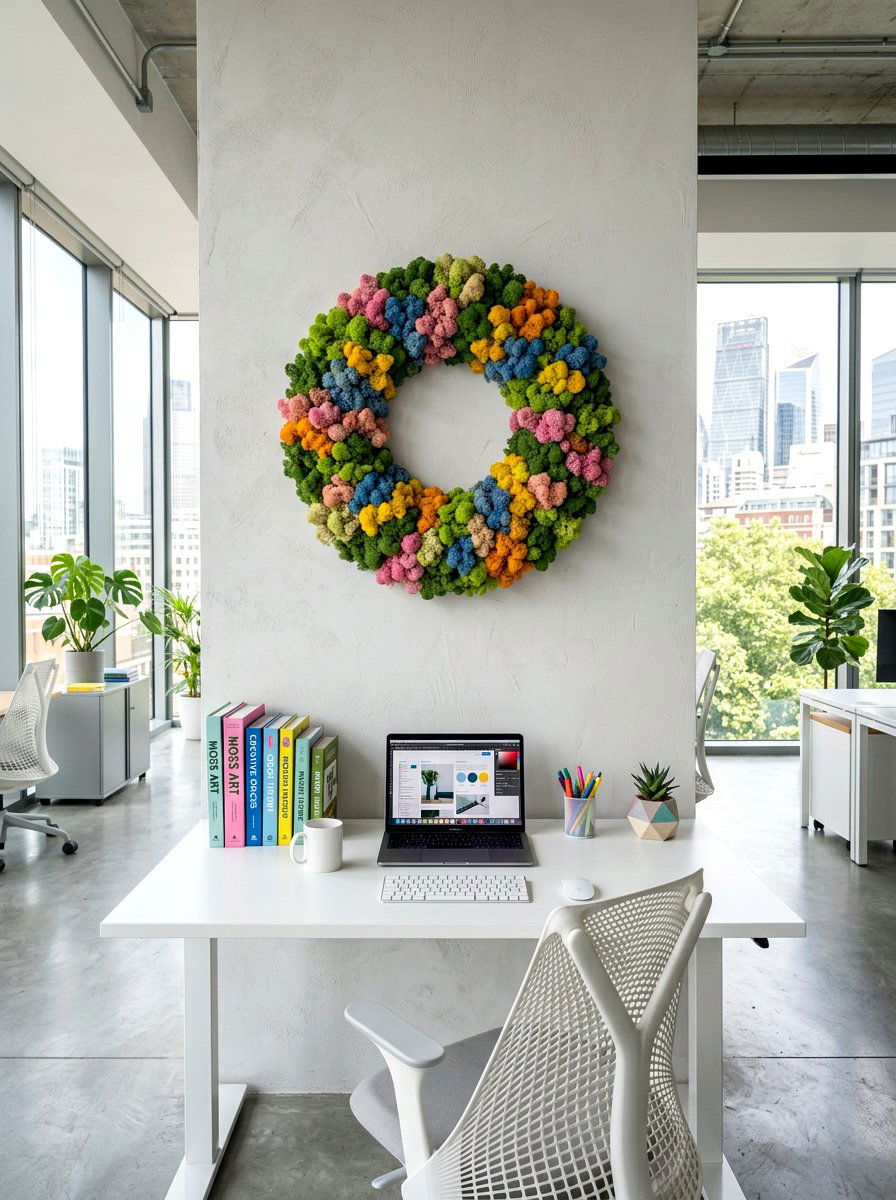 Colorful Reindeer Moss Wreath - 25 Spring Moss Wreath Ideas