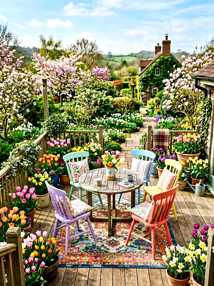 Colorful Spring Deck - 25 Spring Deck Decor Ideas