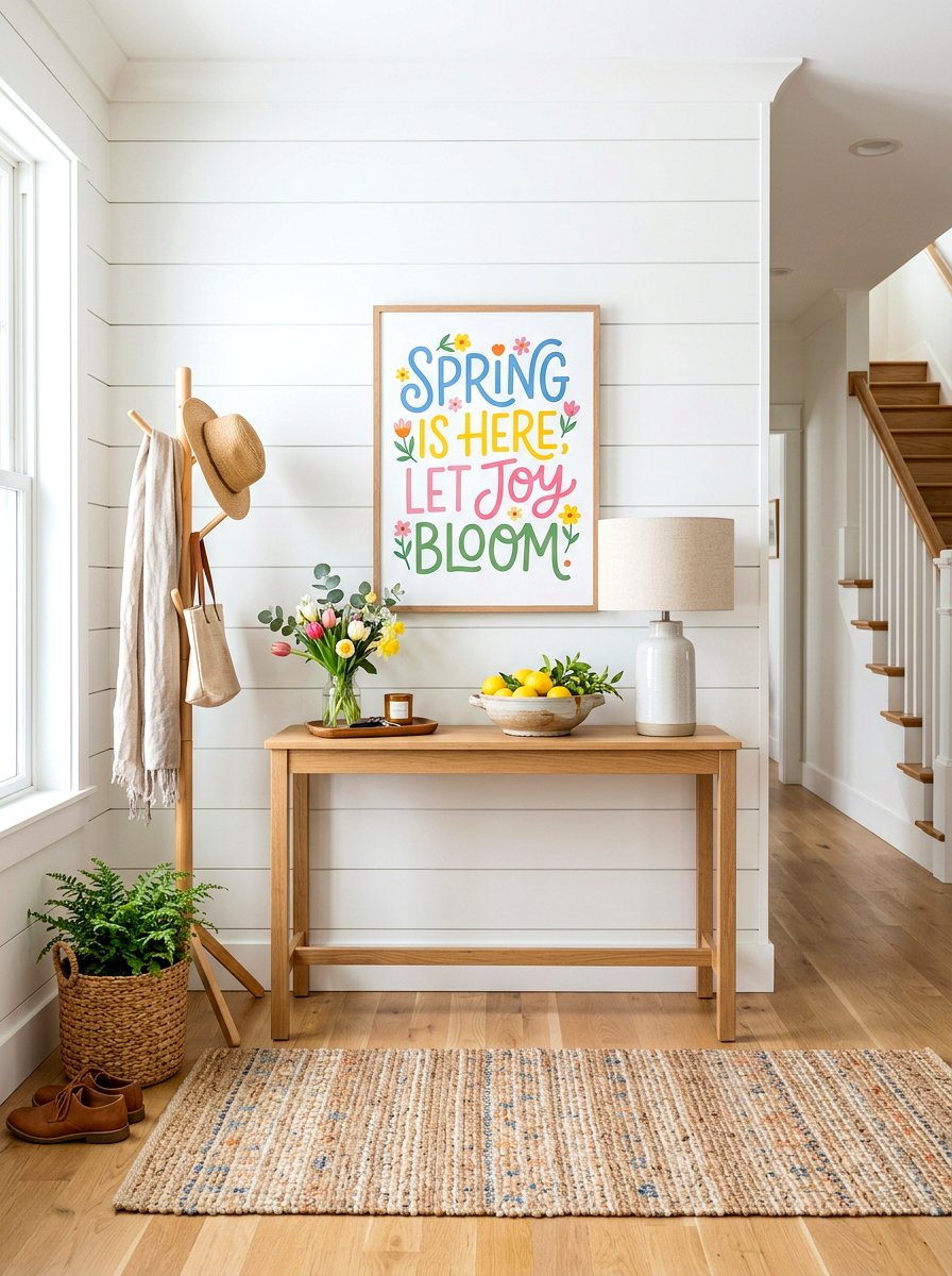 Colorful Spring Quote Wall Decor - 25 Spring Free Printable Decor Ideas