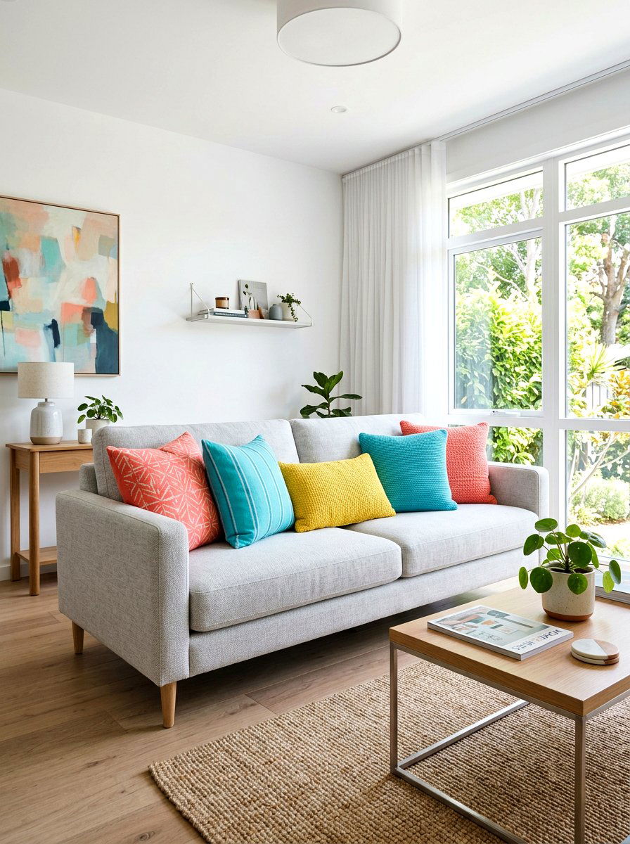 Colorful Throw Pillows - 25 Spring Refresh Ideas for Home