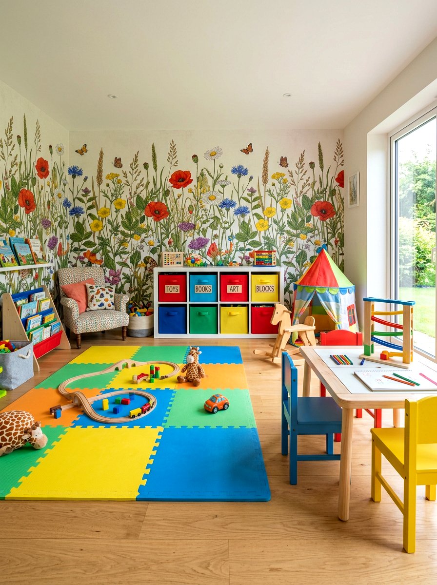 Colorful Wild Meadow Wallpaper - 25 Spring Botanical Wallpaper Ideas