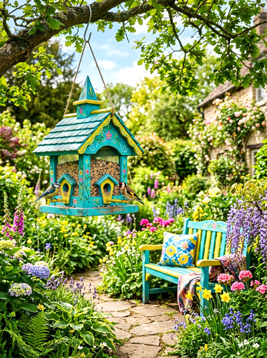 Colorful bird feeder