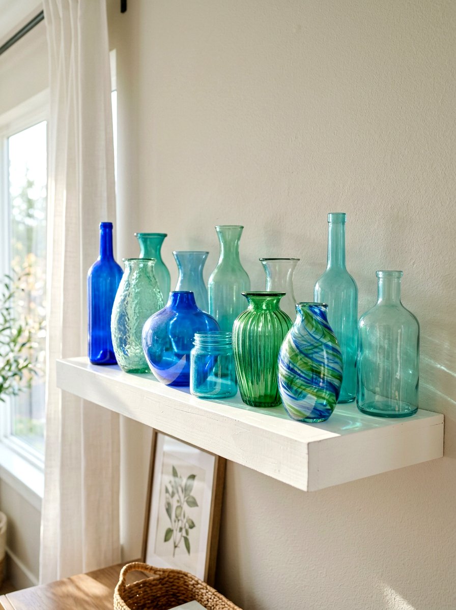 Colorful glass vases - 25 Spring Budget Decor Ideas