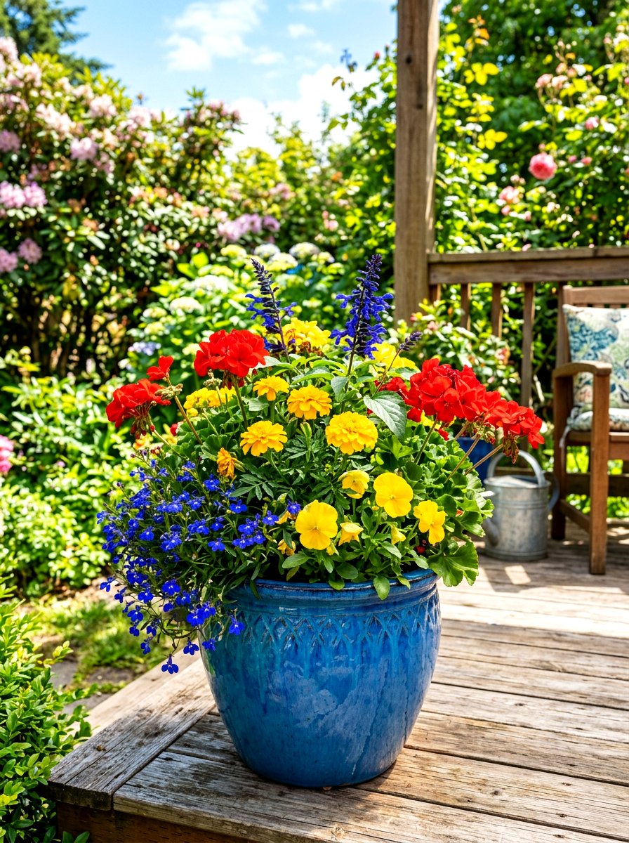Colorful spring flower pot - 25 Spring Garden Pot Ideas