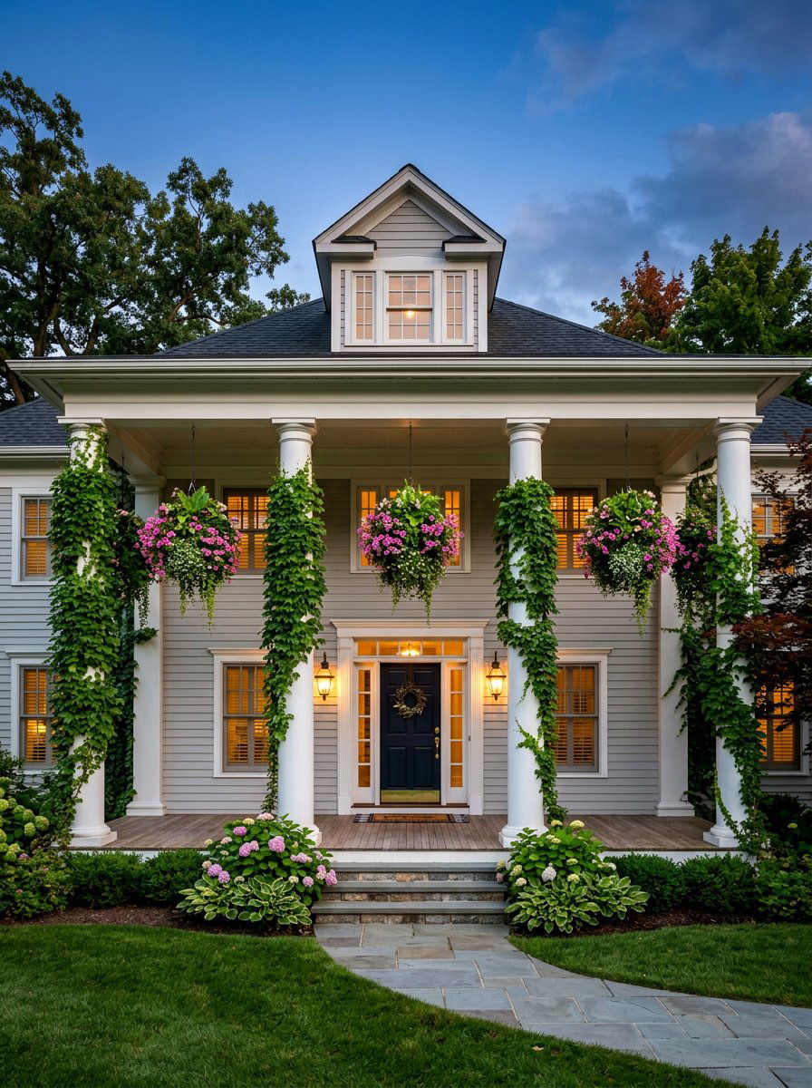 Column Light - 25 Spring Porch Lighting Ideas