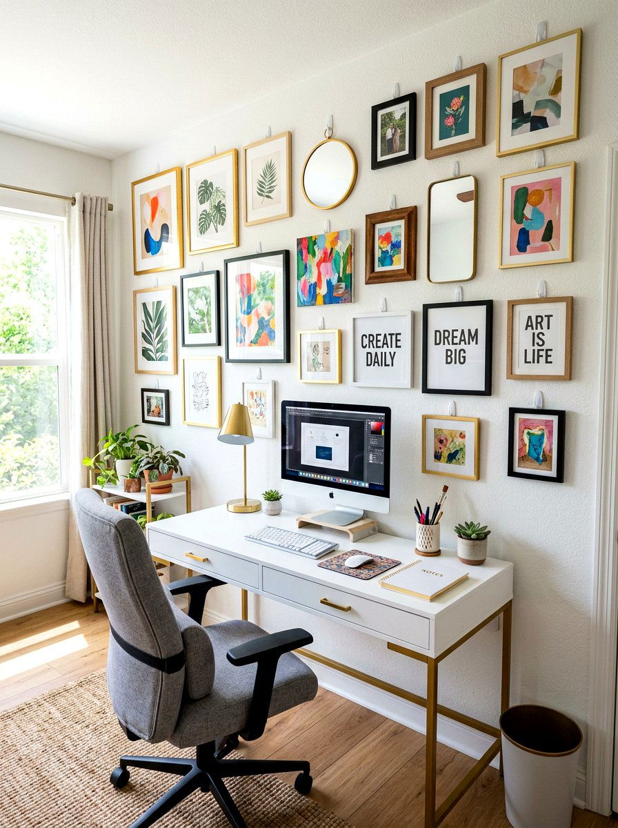 Command Hook Gallery Wall - 25 Spring Rental Friendly Decor Ideas