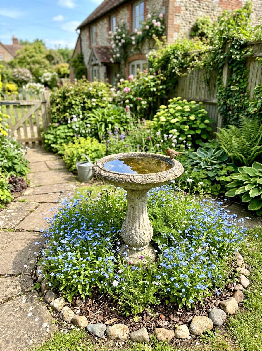 Concrete Bird Bath - 25 Spring Side Yard Decor Ideas
