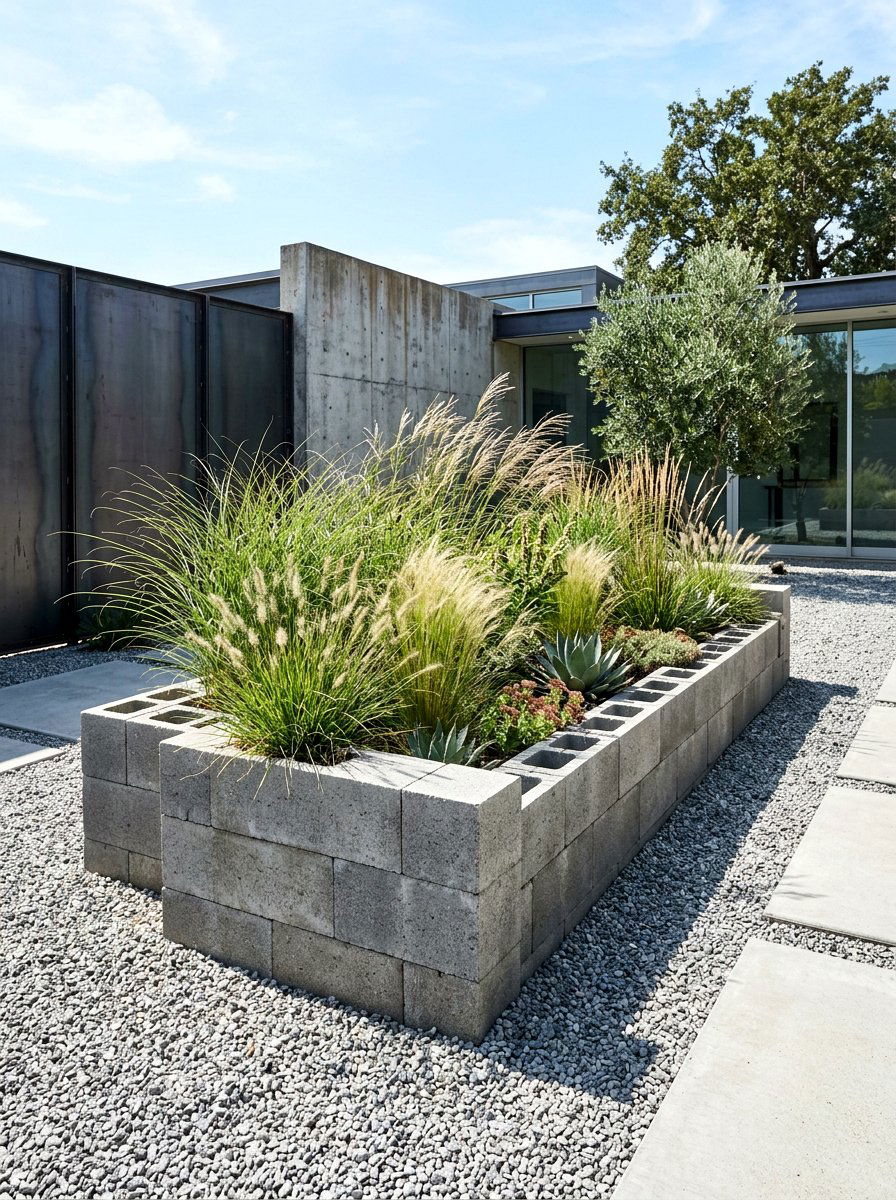 Concrete Block Planter - 25 Spring Raised Bed Decor Ideas