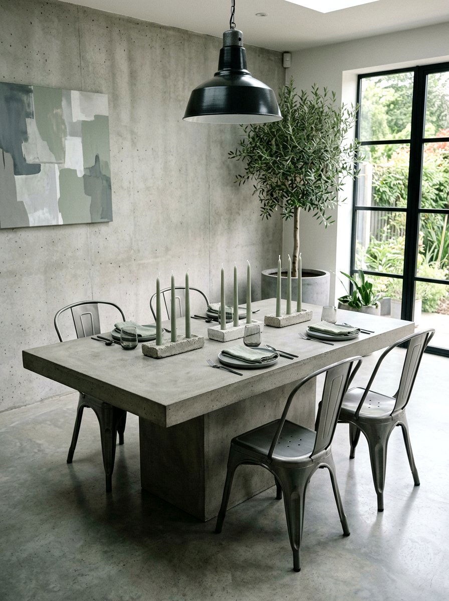 Concrete Candle Trays - 25 Spring Candle Arrangement Ideas