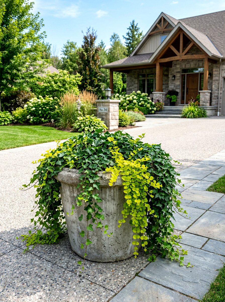 Concrete Curb Appeal Pot - 25 Spring Curbside Planter Ideas