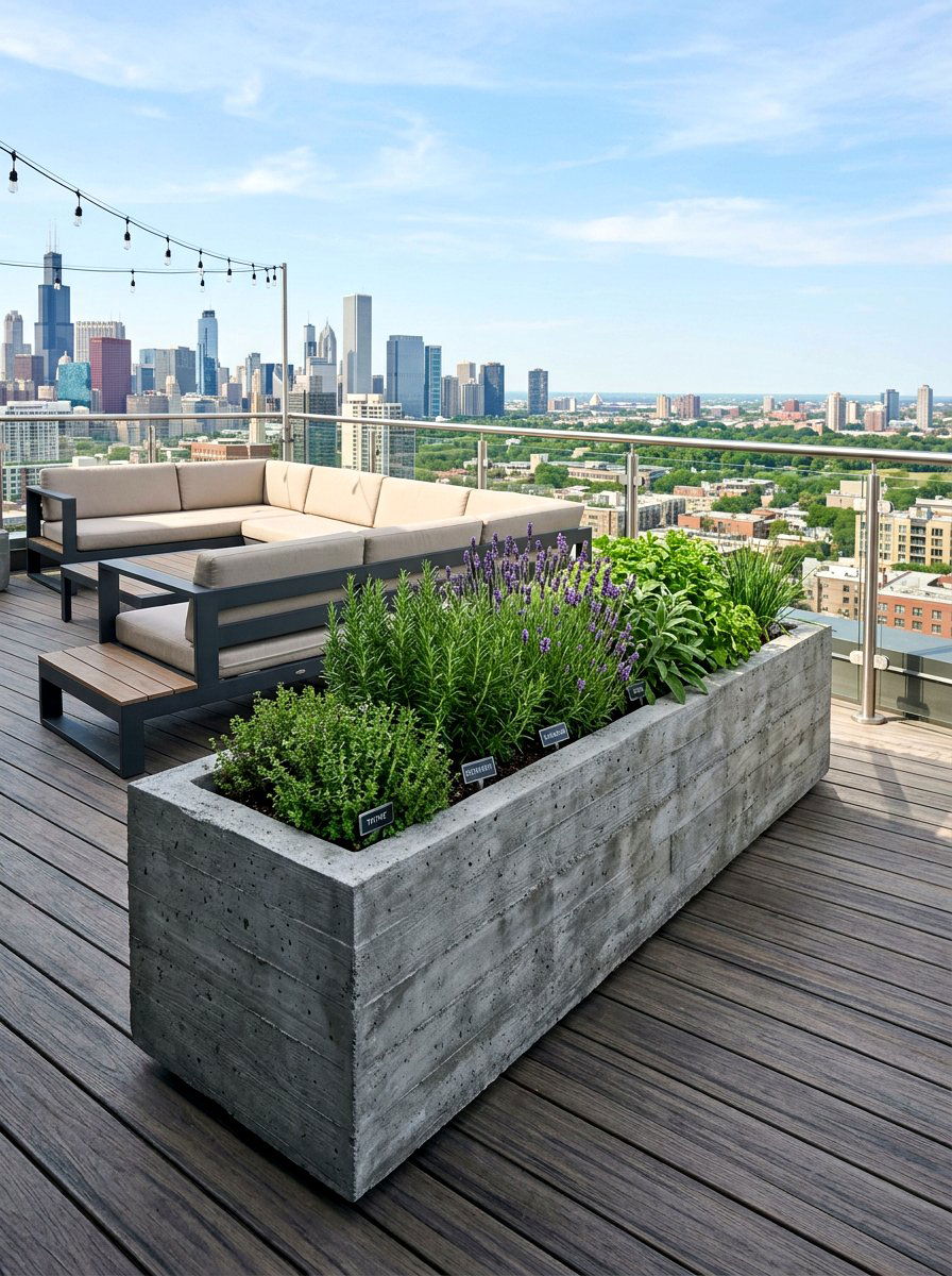 Concrete Herb Planter - 25 Spring Herb Planter Ideas