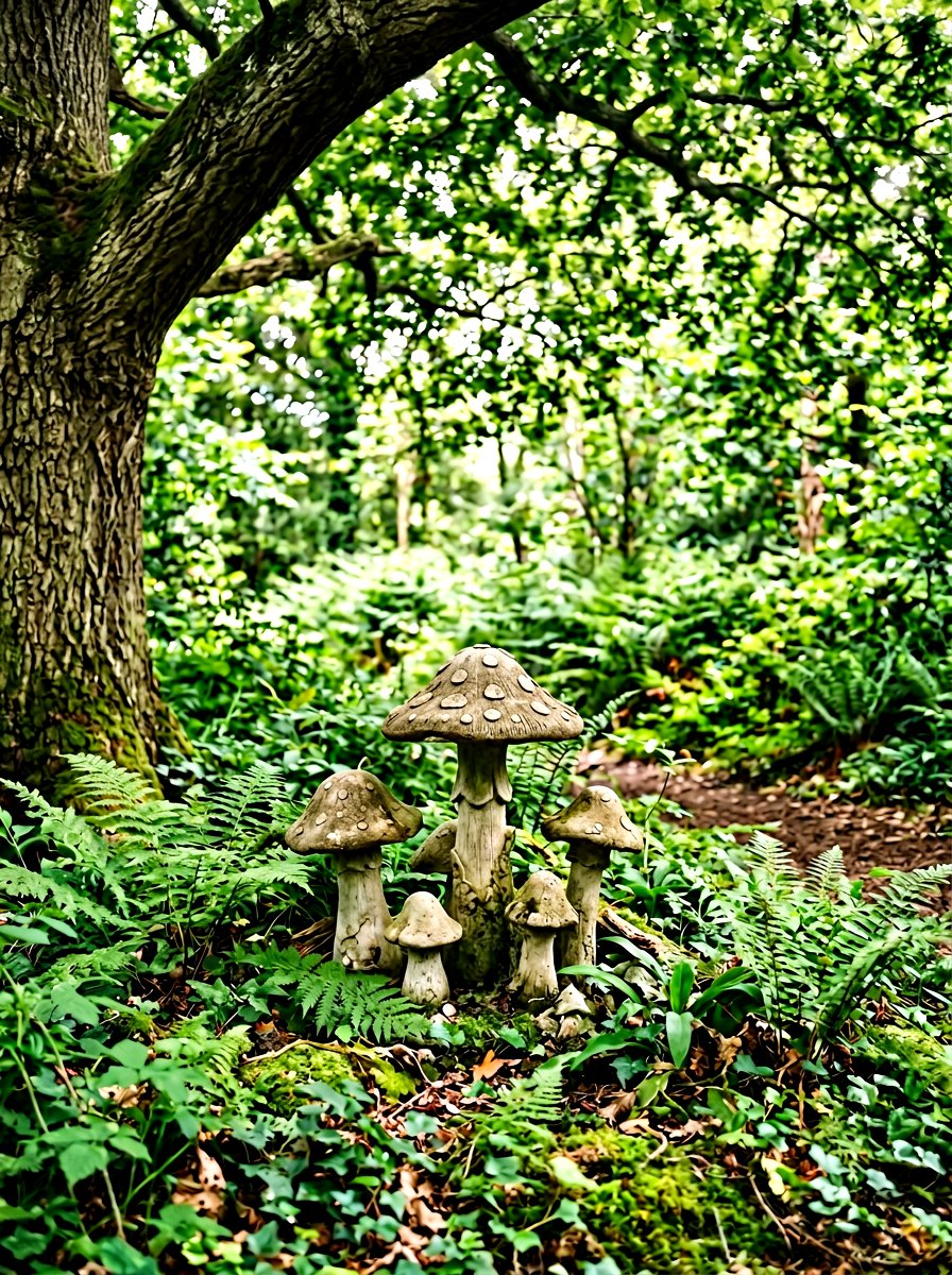 Concrete Mushroom Statue - 25 Spring Concrete Garden Decor Ideas