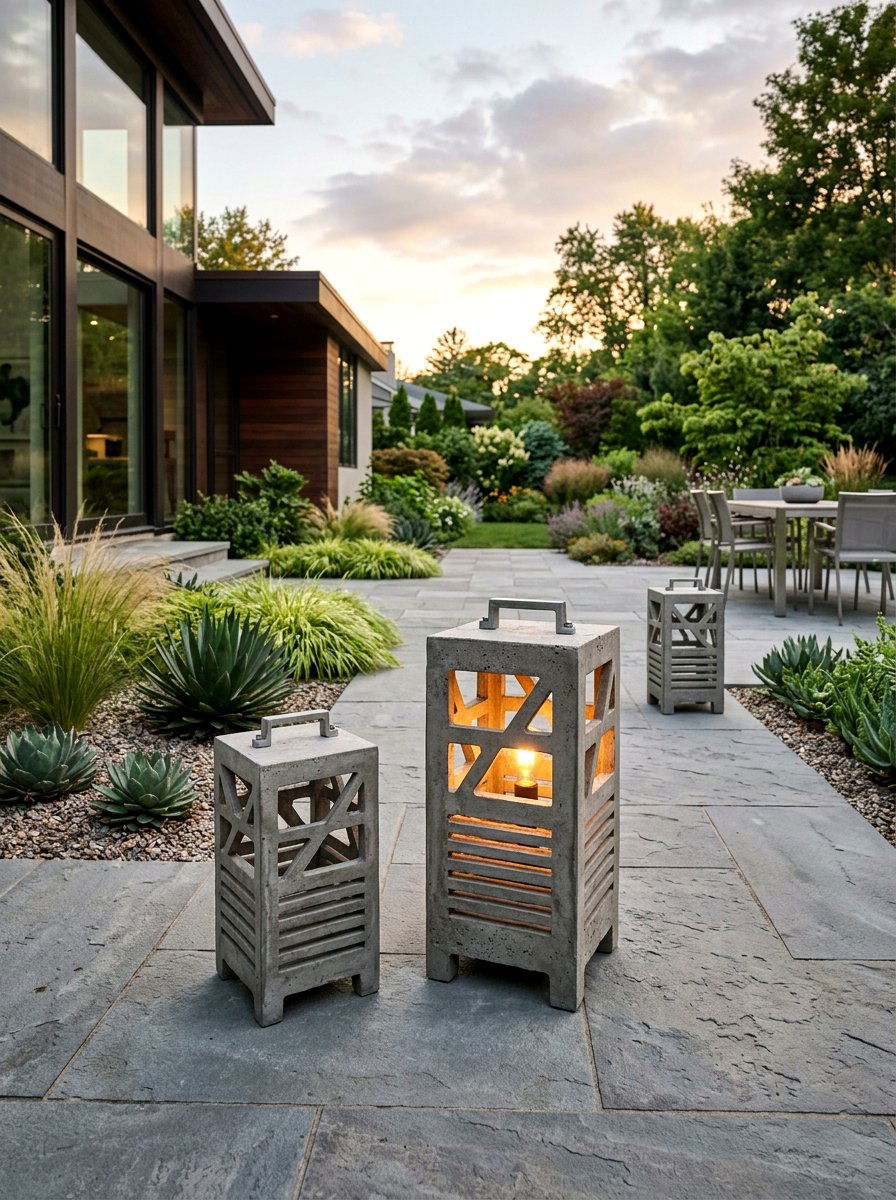 Concrete Outdoor Lanterns - 25 Spring Outdoor Lantern Ideas