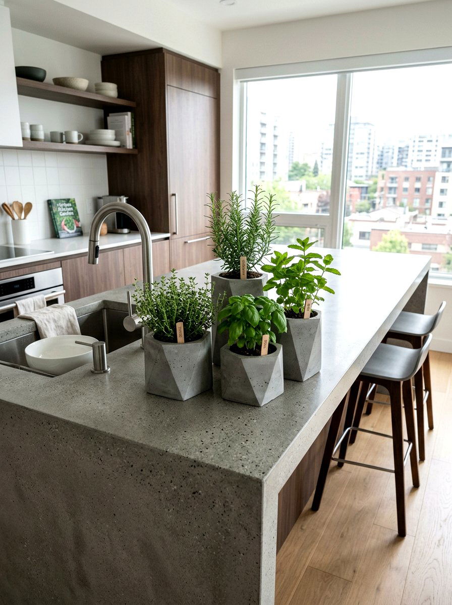 Concrete Planter Herb Garden - 25 Spring Kitchen Herb Garden Ideas