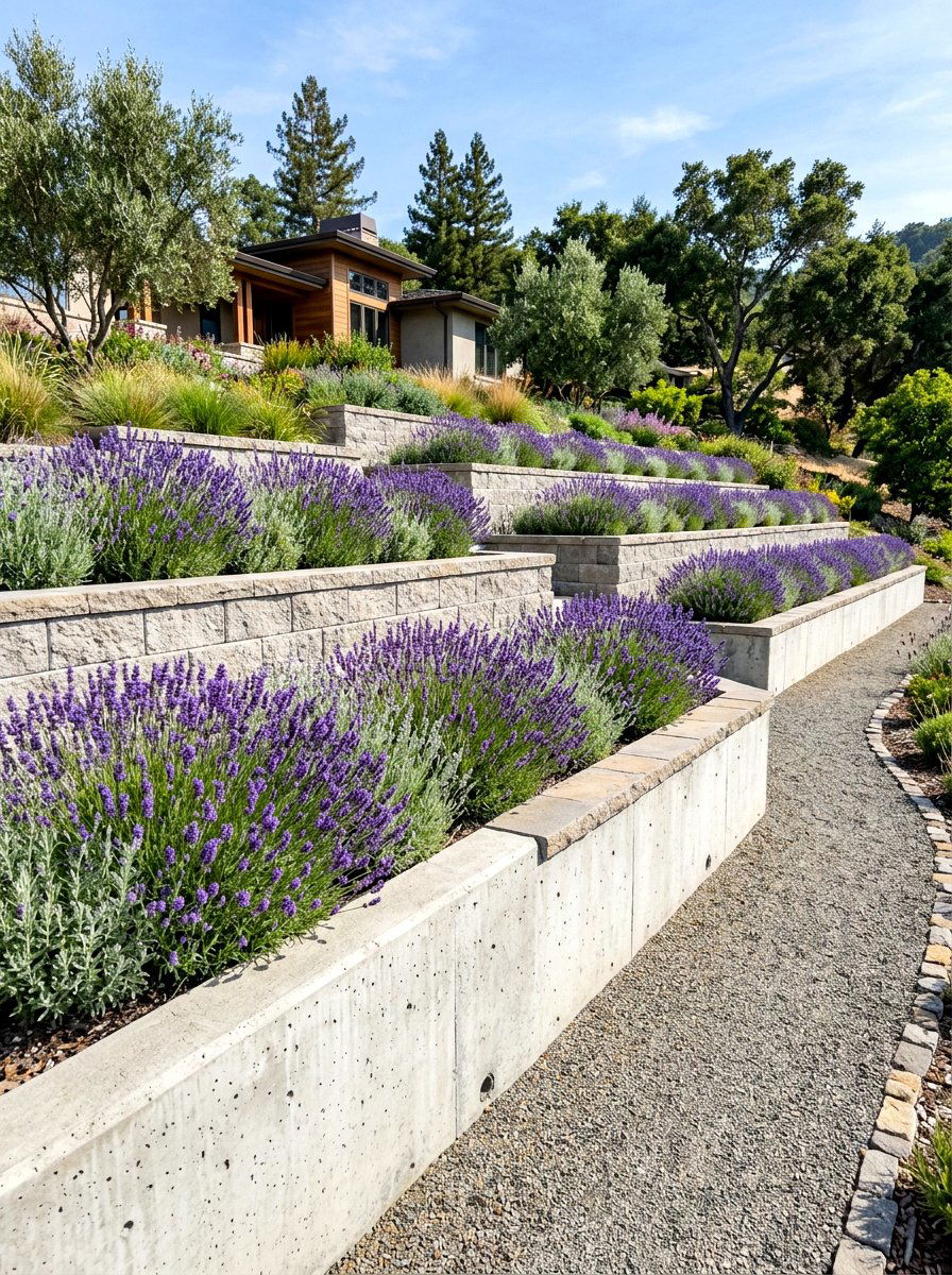 Concrete Retaining Wall - 25 Spring Concrete Garden Decor Ideas