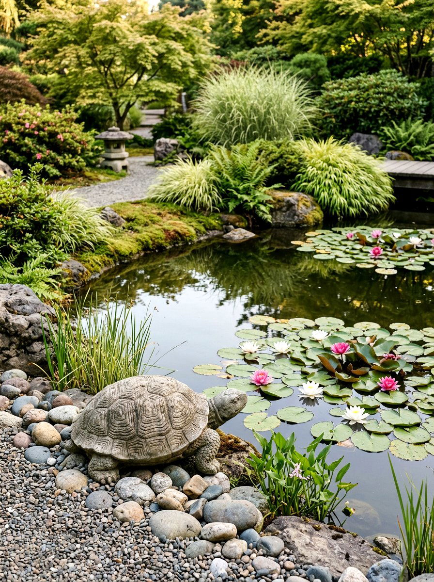 Concrete Turtle Ornament - 25 Spring Garden Animal Decor Ideas