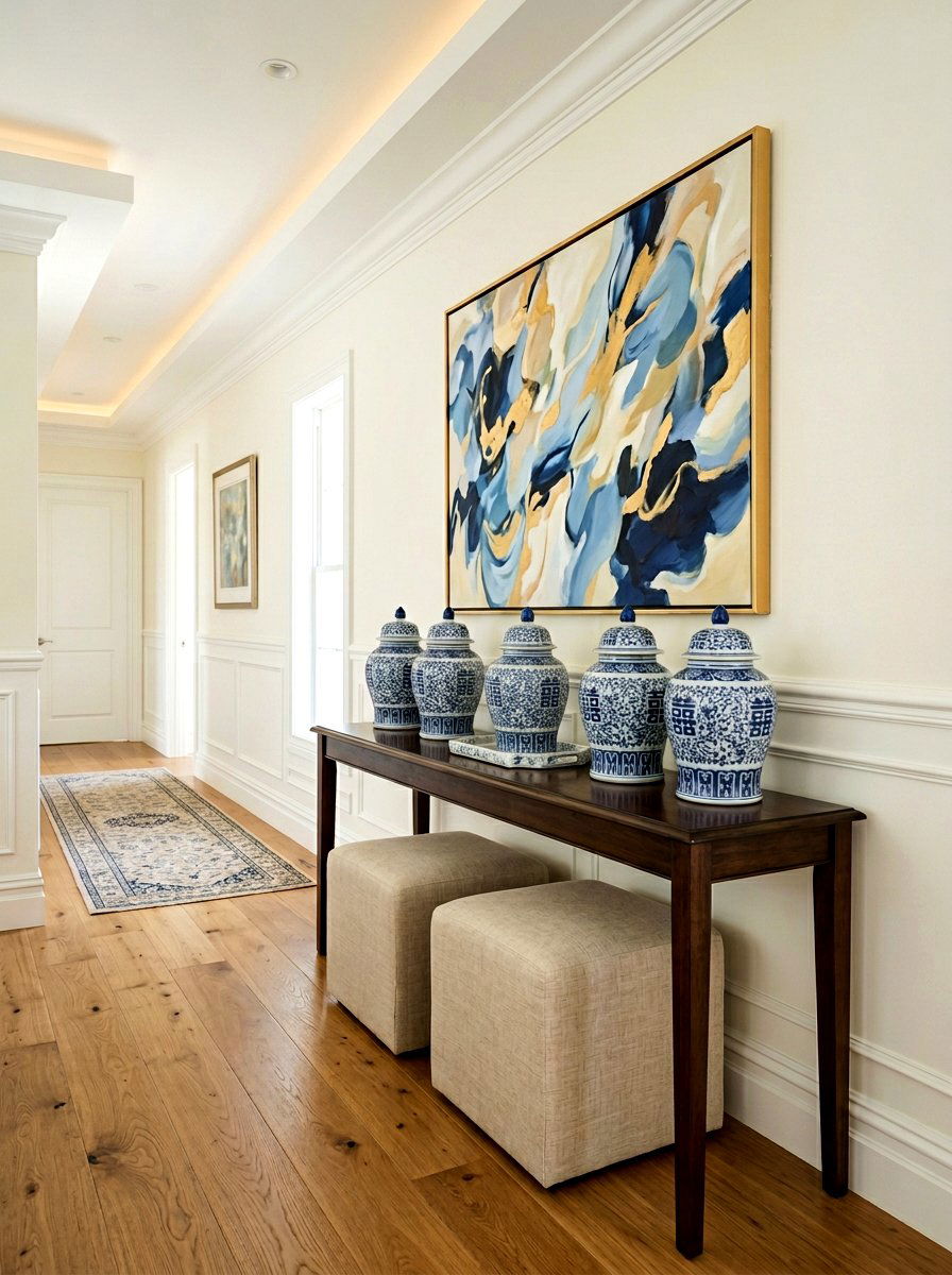 Console table ginger jar arrangement - 25 Spring Ginger Jar Decor Ideas